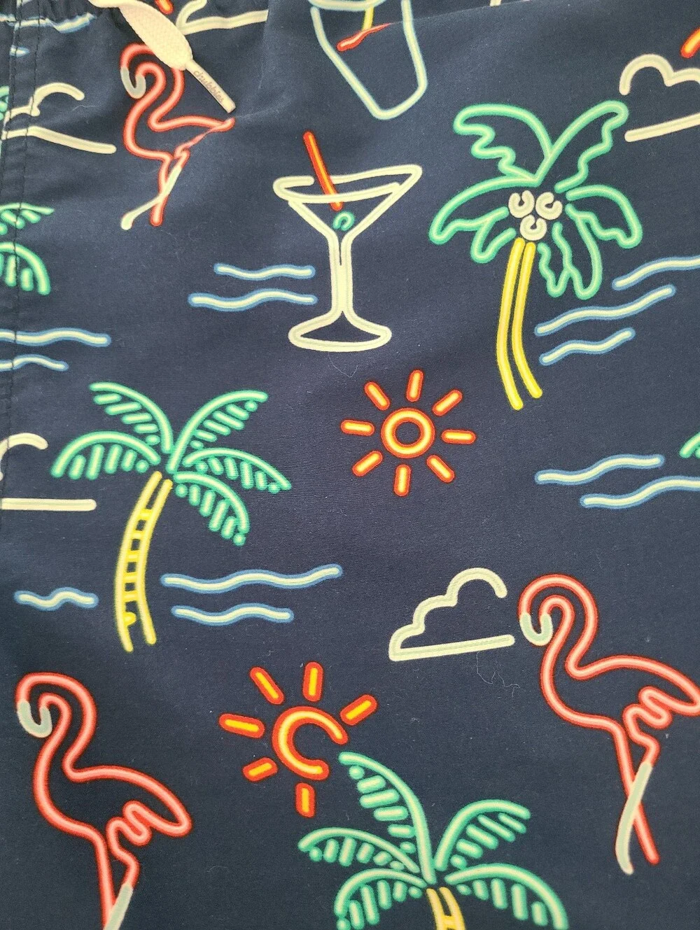 CHUBBIES Swim Trunks Men's Size L Neon Lights Board Shorts Beach 5.5 inseam Pool